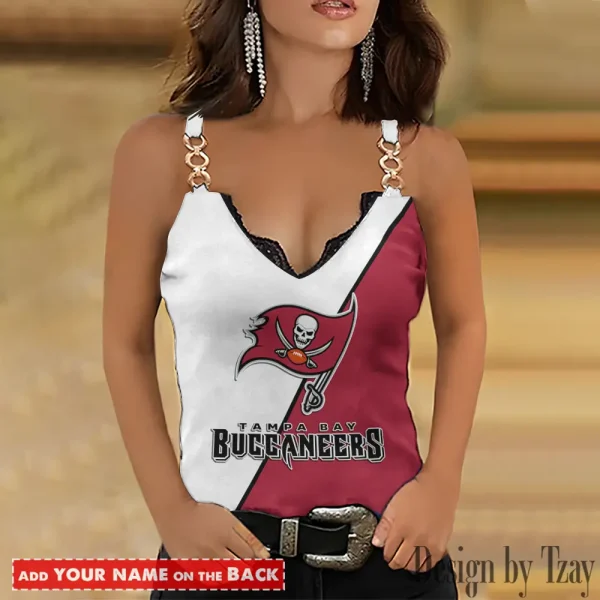 Tampa Bay Buccaneers NFL Chain Strap Tank Top For Women Style 2025 SPTWCSTT490