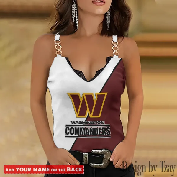 Washington Commanders NFL Chain Strap Tank Top For Women Style 2025 SPTWCSTT492