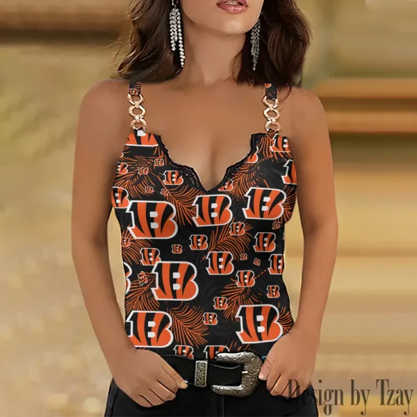 Cincinnati Bengals NFL Chain Strap Tank Top For Women Style 2025 SPTWCSTT499