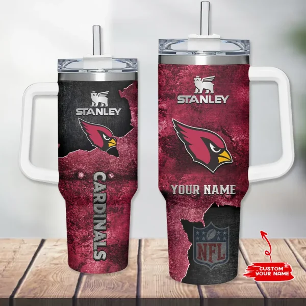 Arizona Cardinals Simple Modem 40oz Tumbler With Handle And Straw Lid AZC40OZT611