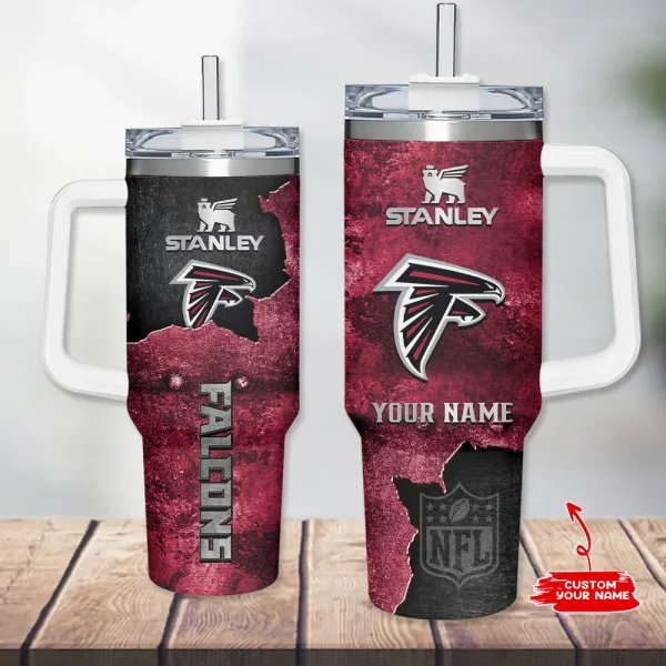 Atlanta Falcons Simple Modem 40oz Tumbler With Handle And Straw Lid AZC40OZT612