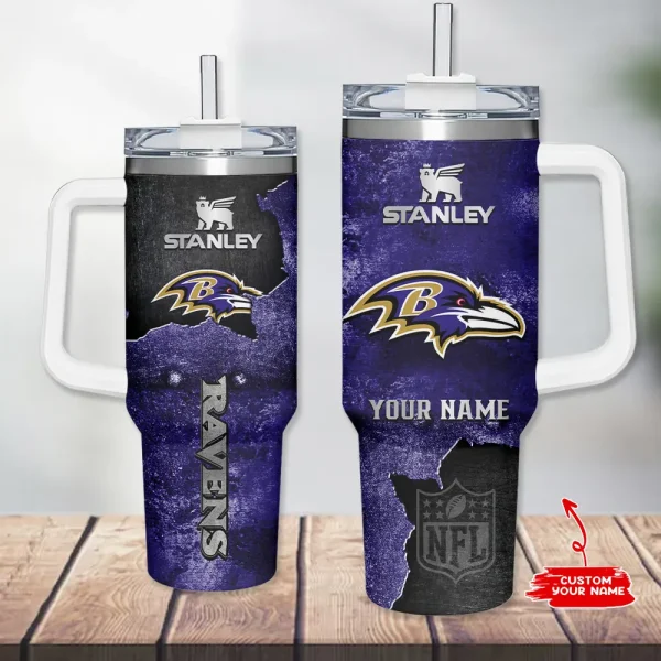 Baltimore Ravens Simple Modem 40oz Tumbler With Handle And Straw Lid AZC40OZT613