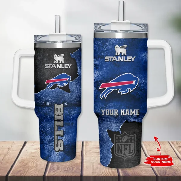 Buffalo Bills Simple Modem 40oz Tumbler With Handle And Straw Lid AZC40OZT614