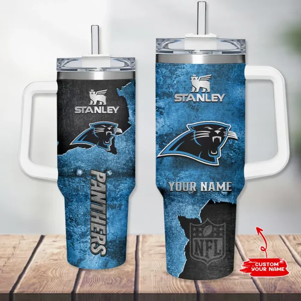 Carolina Panthers Simple Modem 40oz Tumbler With Handle And Straw Lid AZC40OZT615
