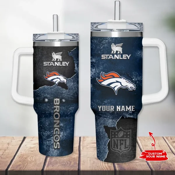 Denver Broncos Simple Modem 40oz Tumbler With Handle And Straw Lid AZC40OZT620