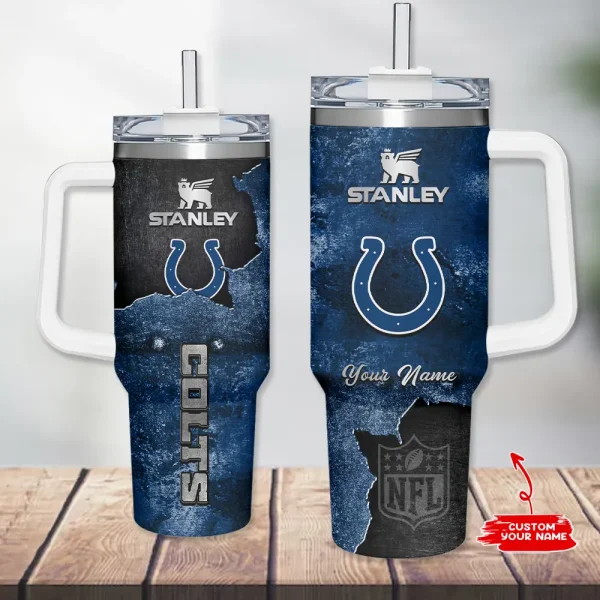 Indianapolis Colts Simple Modem 40oz Tumbler With Handle And Straw Lid AZC40OZT624
