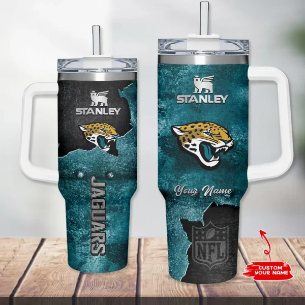 Jacksonville Jaguars Simple Modem 40oz Tumbler With Handle And Straw Lid AZC40OZT625