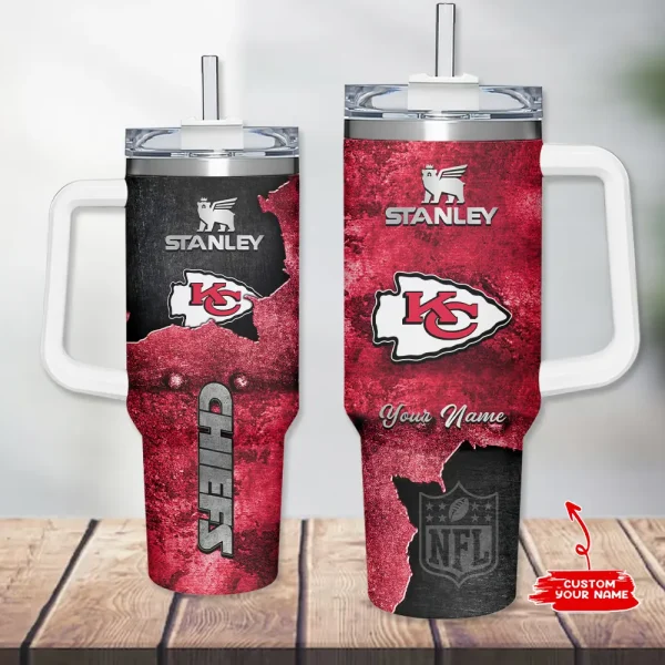 Kansas City Chiefs Simple Modem 40oz Tumbler With Handle And Straw Lid AZC40OZT626