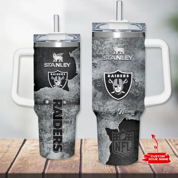 Las Vegas Raiders Simple Modem 40oz Tumbler With Handle And Straw Lid AZC40OZT627