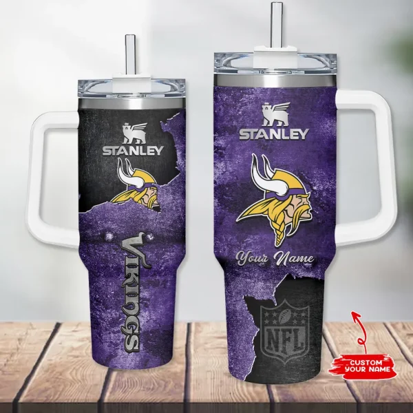 Minnesota Vikings Simple Modem 40oz Tumbler With Handle And Straw Lid AZC40OZT631