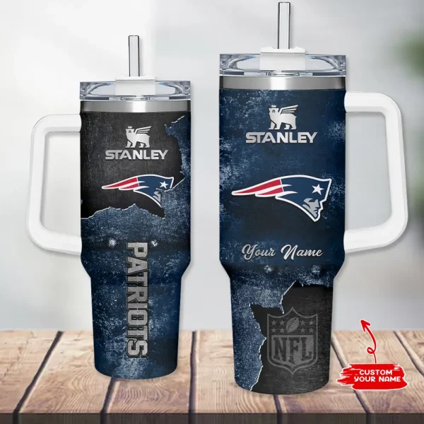 New England Patriots Simple Modem 40oz Tumbler With Handle And Straw Lid AZC40OZT632