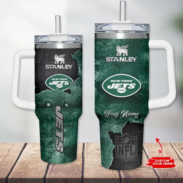 New York Jets Simple Modem 40oz Tumbler With Handle And Straw Lid AZC40OZT635