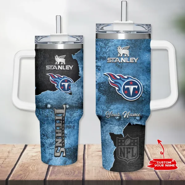 Tennessee Titans Simple Modem 40oz Tumbler With Handle And Straw Lid AZC40OZT641