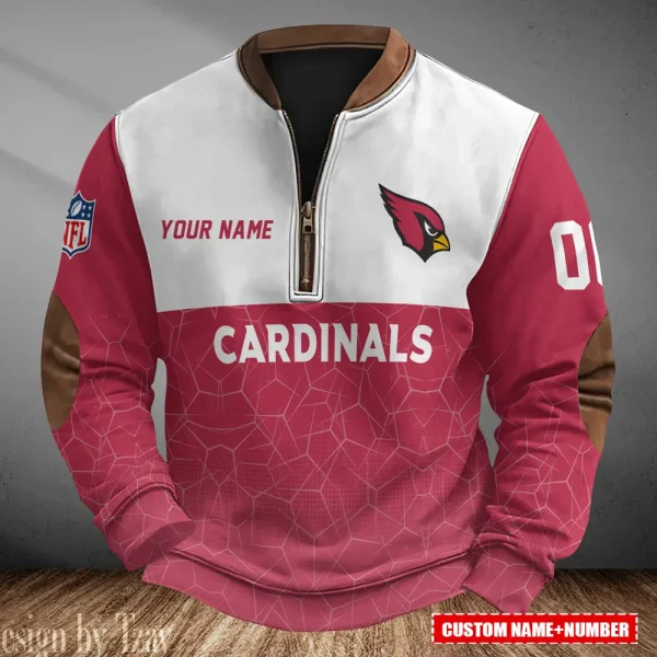 Arizona Cardinals Men's Vintage Zipper Stand Collar Sweatshirt S9MPZNS270