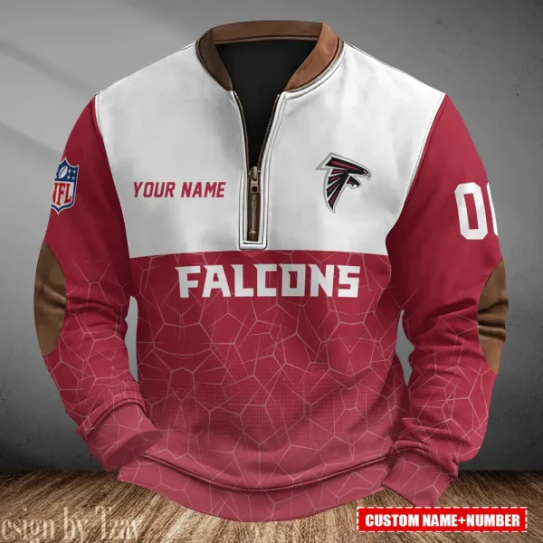 Atlanta Falcons Men's Vintage Zipper Stand Collar Sweatshirt S9MPZNS271