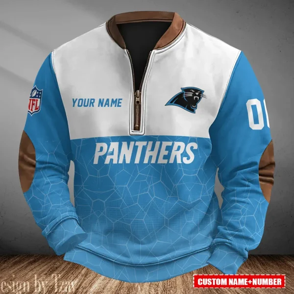 Carolina Panthers Men's Vintage Zipper Stand Collar Sweatshirt S9MPZNS274