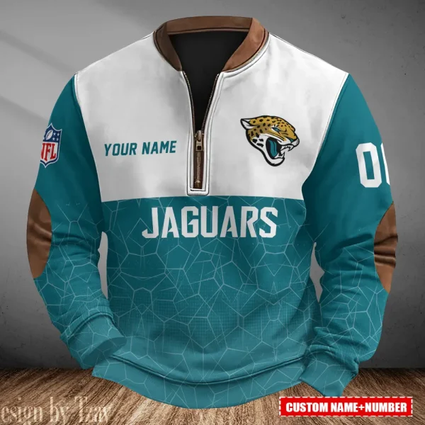Jacksonville Jaguars Men's Vintage Zipper Stand Collar Sweatshirt S9MPZNS284