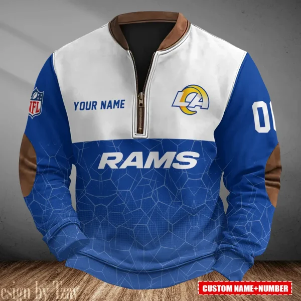 Los Angeles Rams Men's Vintage Zipper Stand Collar Sweatshirt S9MPZNS288
