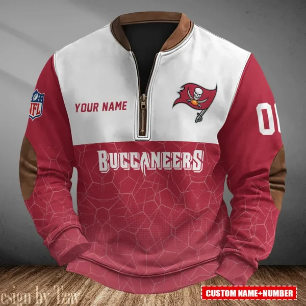 Tampa Bay Buccaneers Men's Vintage Zipper Stand Collar Sweatshirt S9MPZNS299