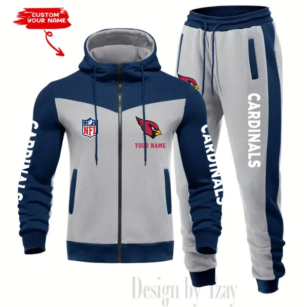 Arizona Cardinals Men's Tracksuit Hooded Zipper Fashion Casual Sports SPTMTHZFCS001