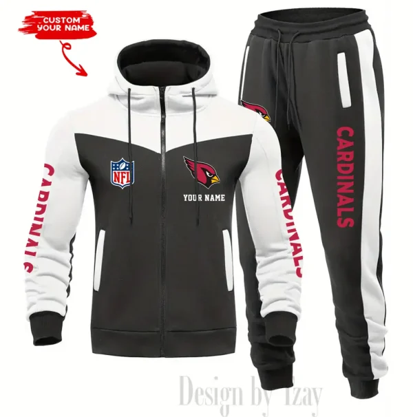 Arizona Cardinals Men's Tracksuit Hooded Zipper Fashion Casual Sports SPTMTHZFCS001 - Image 4
