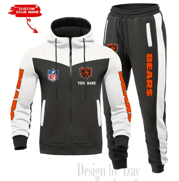 Chicago Bears Men's Tracksuit Hooded Zipper Fashion Casual Sports SPTMTHZFCS006 - Image 2