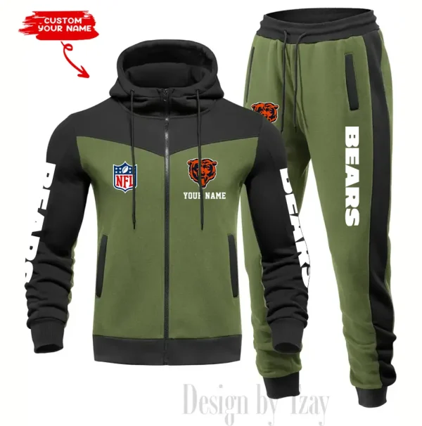 Chicago Bears Men's Tracksuit Hooded Zipper Fashion Casual Sports SPTMTHZFCS006 - Image 4