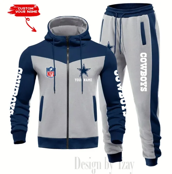 Dallas Cowboys Men's Tracksuit Hooded Zipper Fashion Casual Sports SPTMTHZFCS009