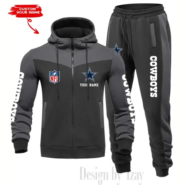 Dallas Cowboys Men's Tracksuit Hooded Zipper Fashion Casual Sports SPTMTHZFCS009 - Image 2