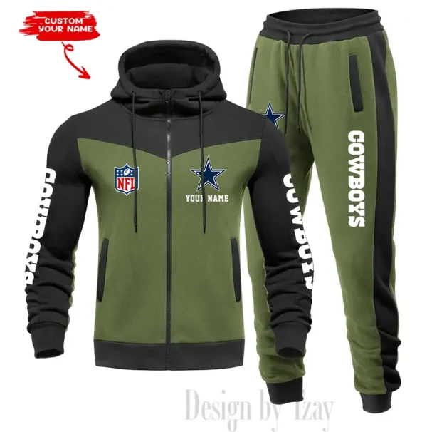 Dallas Cowboys Men's Tracksuit Hooded Zipper Fashion Casual Sports SPTMTHZFCS009 - Image 3