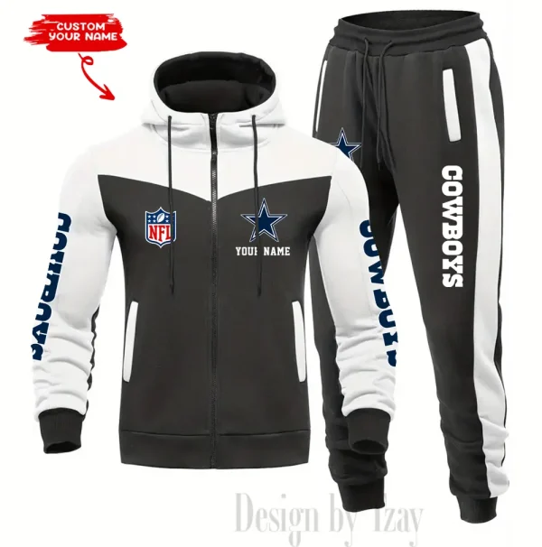 Dallas Cowboys Men's Tracksuit Hooded Zipper Fashion Casual Sports SPTMTHZFCS009 - Image 4