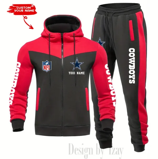 Dallas Cowboys Men's Tracksuit Hooded Zipper Fashion Casual Sports SPTMTHZFCS009 - Image 5