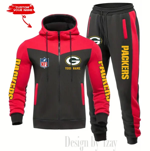 Green Bay Packers Men's Tracksuit Hooded Zipper Fashion Casual Sports SPTMTHZFCS012 - Image 2