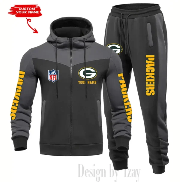 Green Bay Packers Men's Tracksuit Hooded Zipper Fashion Casual Sports SPTMTHZFCS012 - Image 4