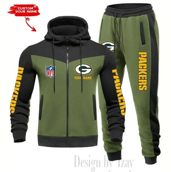 Green Bay Packers Men's Tracksuit Hooded Zipper Fashion Casual Sports SPTMTHZFCS012 - Image 5