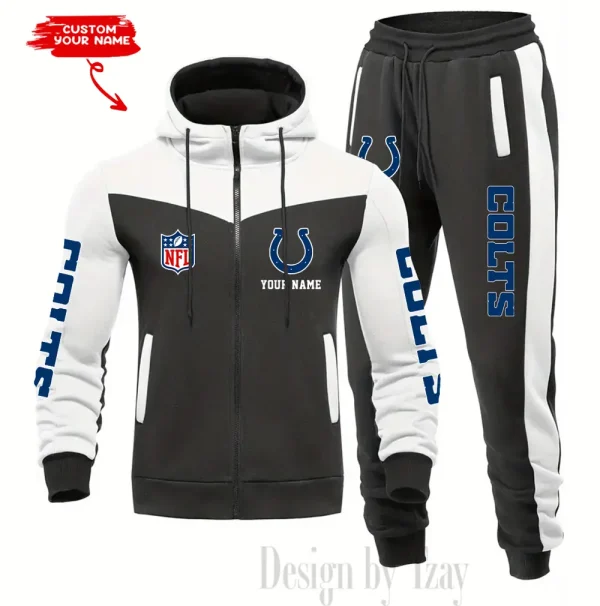 Indianapolis Colts Men's Tracksuit Hooded Zipper Fashion Casual Sports SPTMTHZFCS014 - Image 2