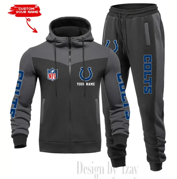 Indianapolis Colts Men's Tracksuit Hooded Zipper Fashion Casual Sports SPTMTHZFCS014 - Image 5