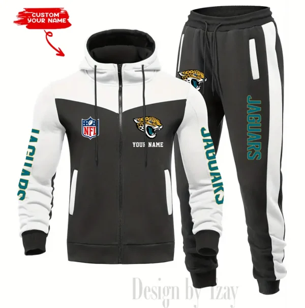 Jacksonville Jaguars Men's Tracksuit Hooded Zipper Fashion Casual Sports SPTMTHZFCS015