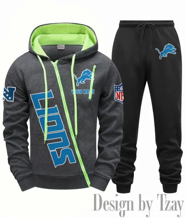 Detroit Lions Men Fall&winter Daily Casual Sporty Jogging Suit Urban Fashion SPTMDCSJS011 - Image 3