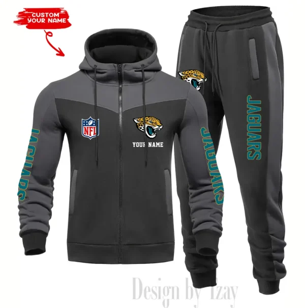 Jacksonville Jaguars Men's Tracksuit Hooded Zipper Fashion Casual Sports SPTMTHZFCS015 - Image 3