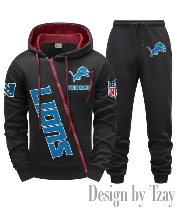 Detroit Lions Men Fall&winter Daily Casual Sporty Jogging Suit Urban Fashion SPTMDCSJS011 - Image 7