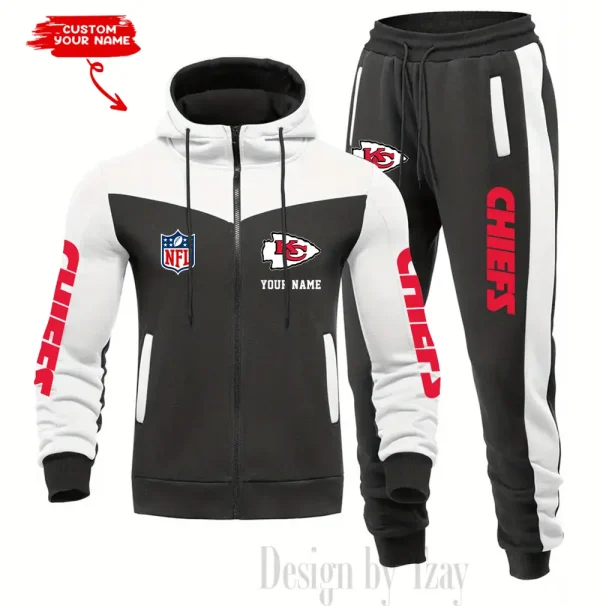 Kansas City Chiefs Men's Tracksuit Hooded Zipper Fashion Casual Sports SPTMTHZFCS016 - Image 2