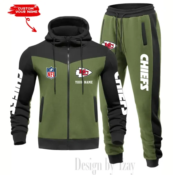 Kansas City Chiefs Men's Tracksuit Hooded Zipper Fashion Casual Sports SPTMTHZFCS016 - Image 3