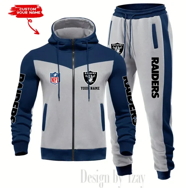 Las Vegas Raiders Men's Tracksuit Hooded Zipper Fashion Casual Sports SPTMTHZFCS017