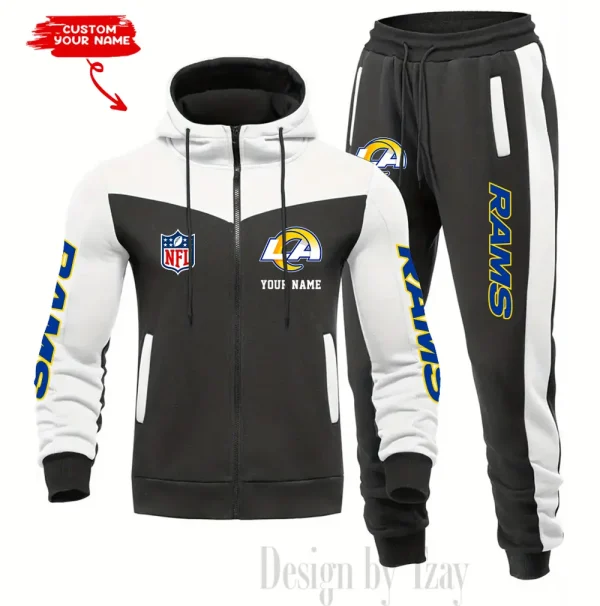 Los Angeles Rams Men's Tracksuit Hooded Zipper Fashion Casual Sports SPTMTHZFCS019