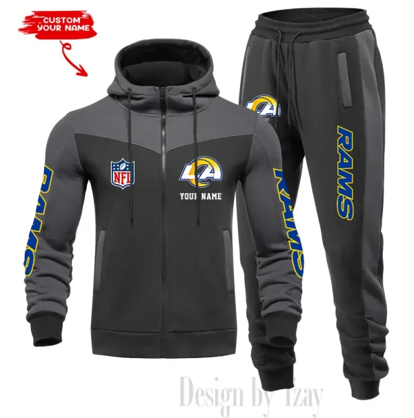 Los Angeles Rams Men's Tracksuit Hooded Zipper Fashion Casual Sports SPTMTHZFCS019 - Image 3