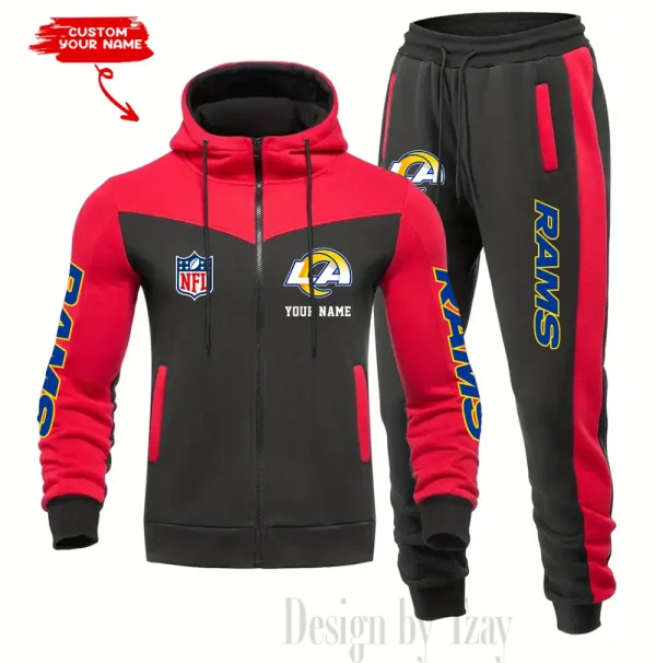 Los Angeles Rams Men's Tracksuit Hooded Zipper Fashion Casual Sports SPTMTHZFCS019 - Image 5
