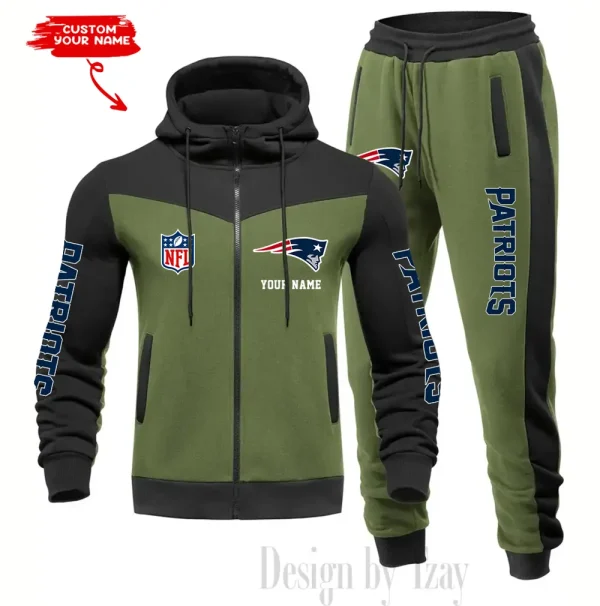 New England Patriots Men's Tracksuit Hooded Zipper Fashion Casual Sports SPTMTHZFCS022 - Image 3
