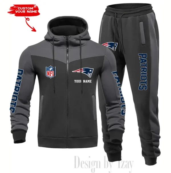 New England Patriots Men's Tracksuit Hooded Zipper Fashion Casual Sports SPTMTHZFCS022 - Image 4