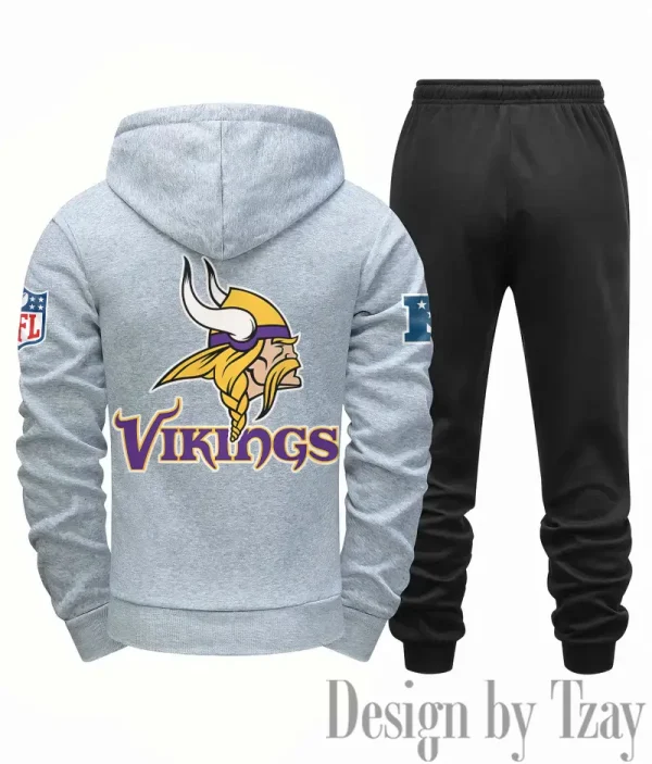 Minnesota Vikings Men Fall&winter Daily Casual Sporty Jogging Suit Urban Fashion SPTMDCSJS021 - Image 2